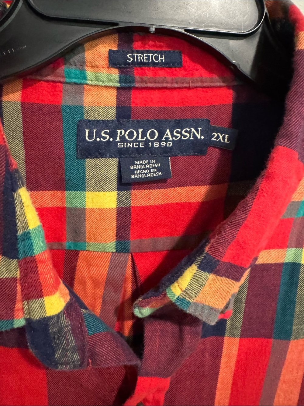 U.S. Polo Assn. Men's Red Plaid Button-Down Shirt - Picture 3 of 3